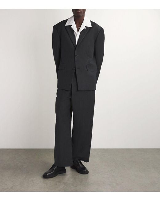 Juun.J Washed Wool Oversized Blazer in Black for Men Lyst