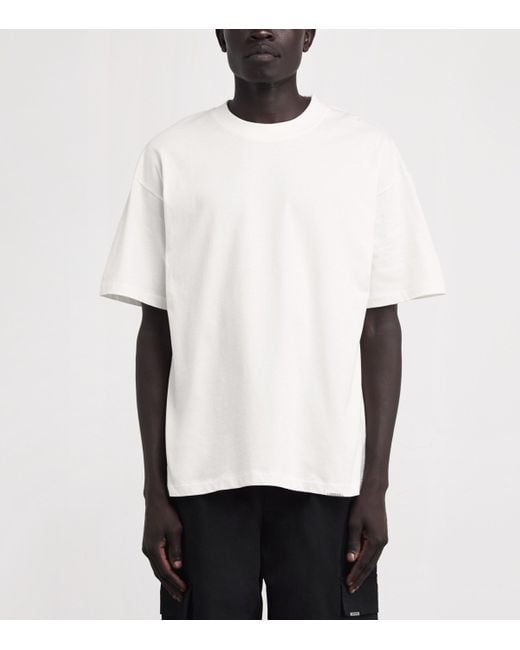 Represent White Cotton Initial Oversized T-Shirt for men