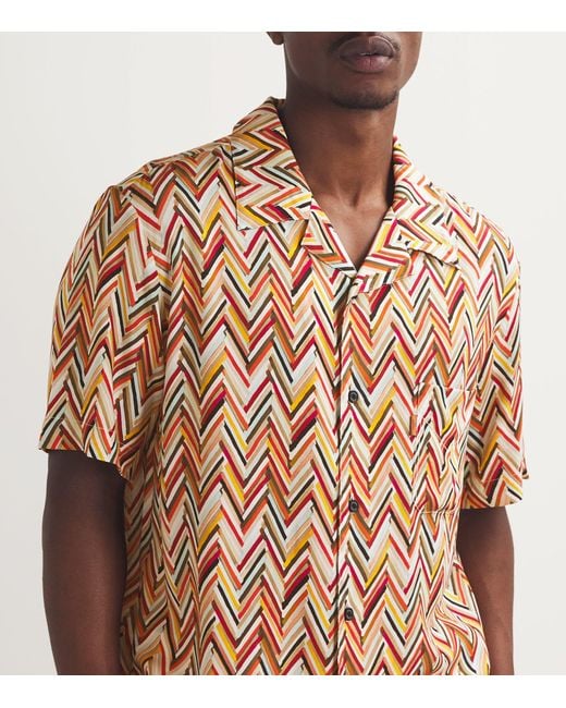 Missoni Orange Zigzag Print Shirt for men