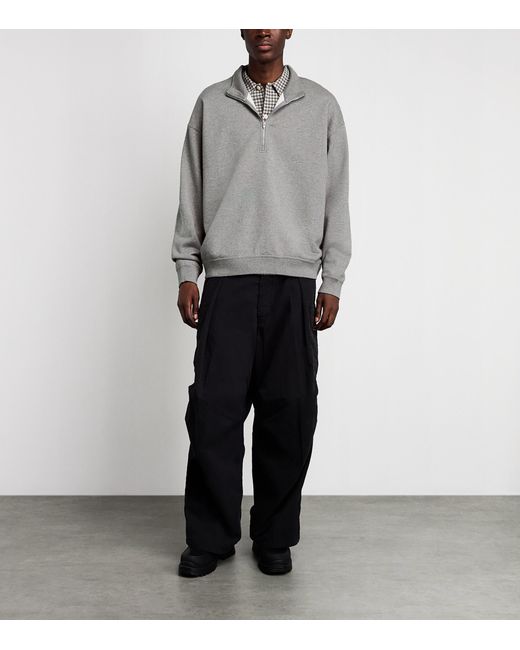 Canada Goose Gray Organic Cotton Rove Quarter-Zip Sweatshirt for men