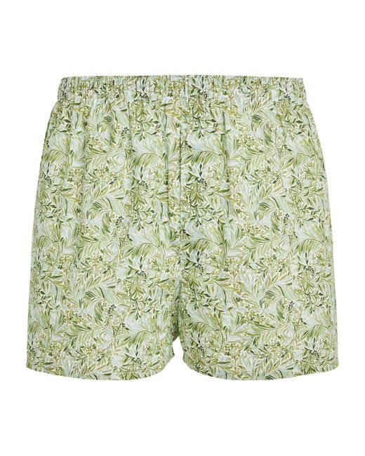 Sunspel Green Liberty Print Boxer Shorts for men
