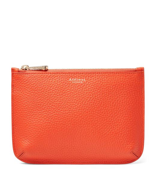 Aspinal Red Medium Leather Ella Pouch