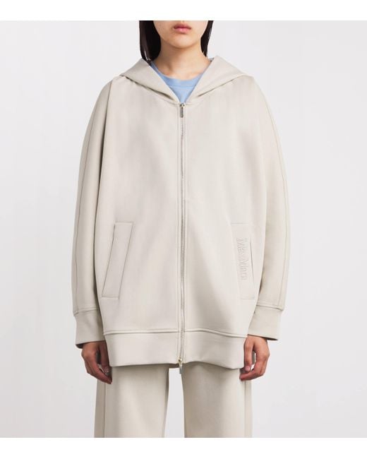 Max Mara White Cotton-Blend Jersey Hoodie