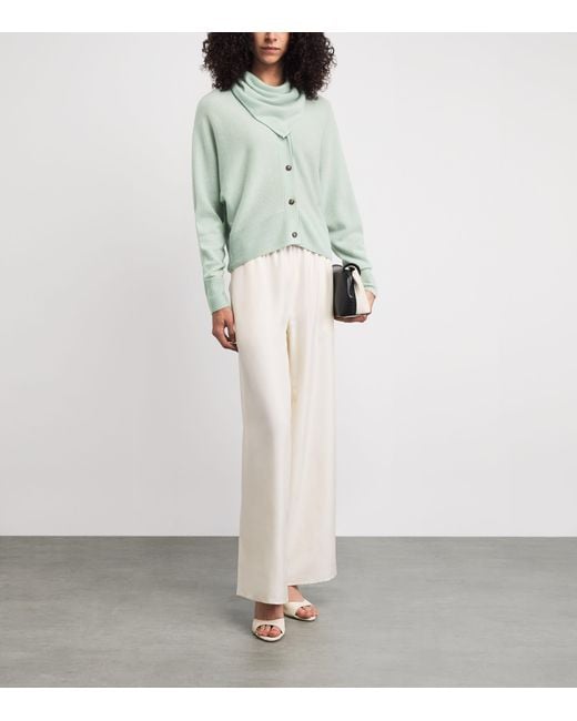 LeKasha Green Cashmere Lyss Scarf Cardigan