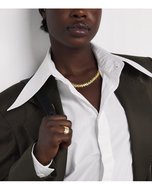 Suzanne Kalan Metallic Golden Tennis Necklace