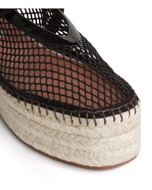Alaïa Black Net Platform Espadrilles