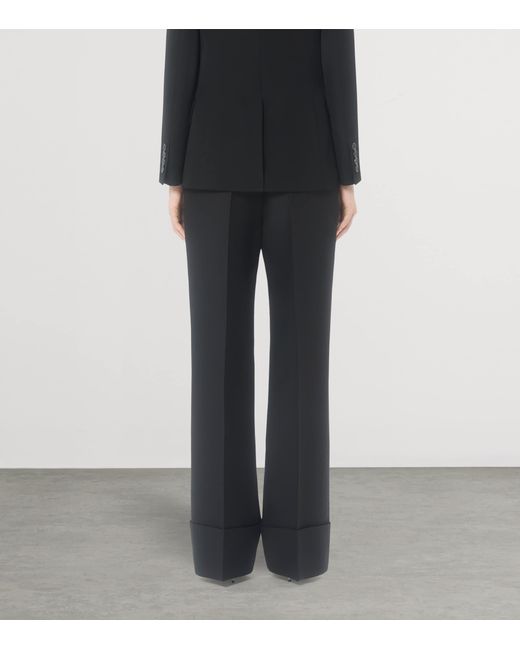 Valentino Black Virgin Wool-Silk Trousers