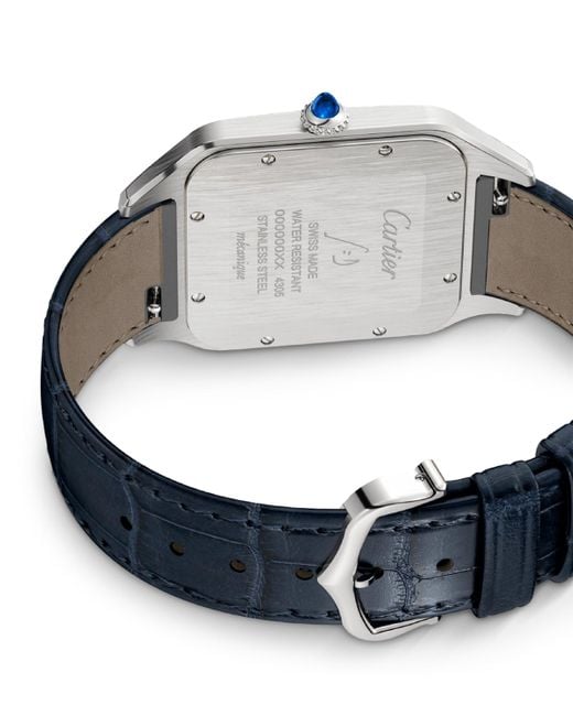 Cartier Blue Stainless Steel Santos-Dumont Watch for men