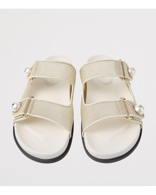 Jimmy Choo White Fayence Mesh Sandals