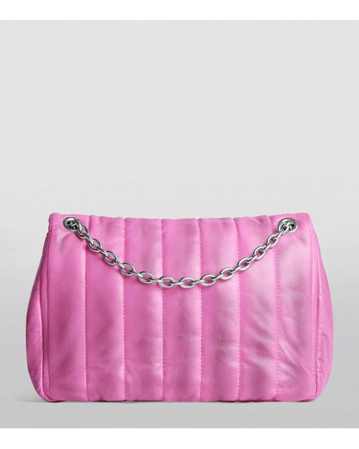 Balenciaga Pink Mini Leather Monaco Shoulder Bag