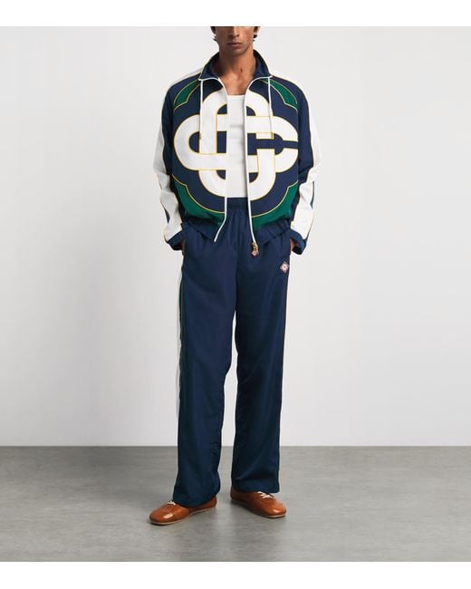 Casablanca Blue Check Appliqué Windbreaker Jacket for men