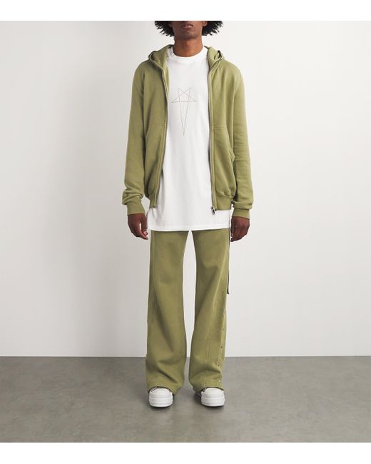 Rick Owens Green Organic Cotton Sweatpants for men