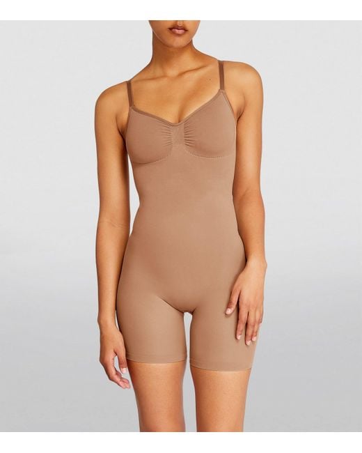 Skims Brown Seamless Sculpt Mid-Thigh Bodysuit