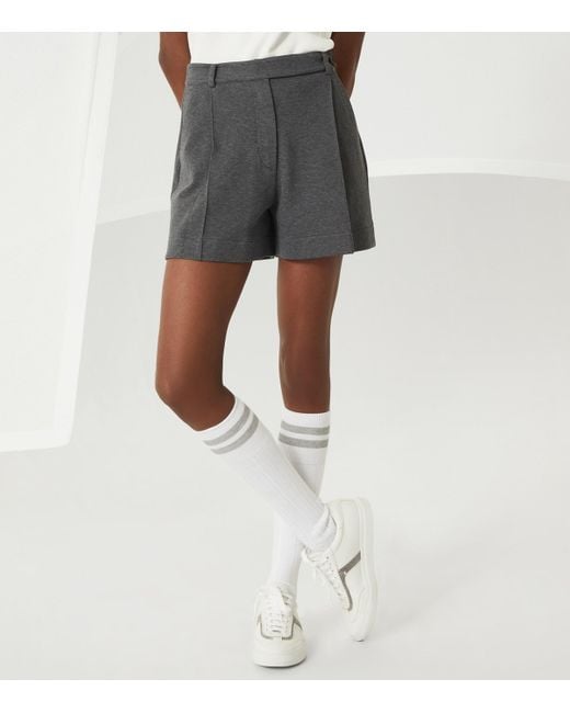 Brunello Cucinelli Gray Techno Cotton Piqué Shorts
