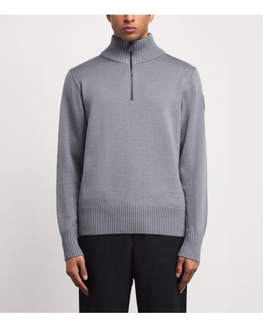 Canada Goose Gray Rosseau Quarter-Zip Sweater for men