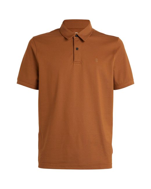 Bogner Brown Performance Cotton Polo Shirt for men