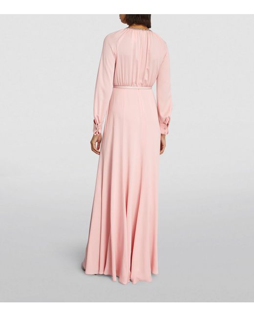 Max Mara Pink Silk Maxi Dress