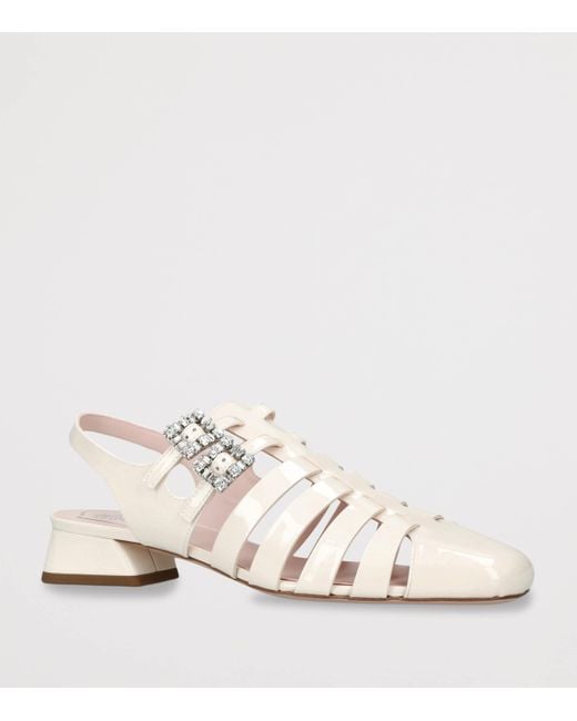 Roger Vivier Natural Leather Mini Très Vivier Sandals 25