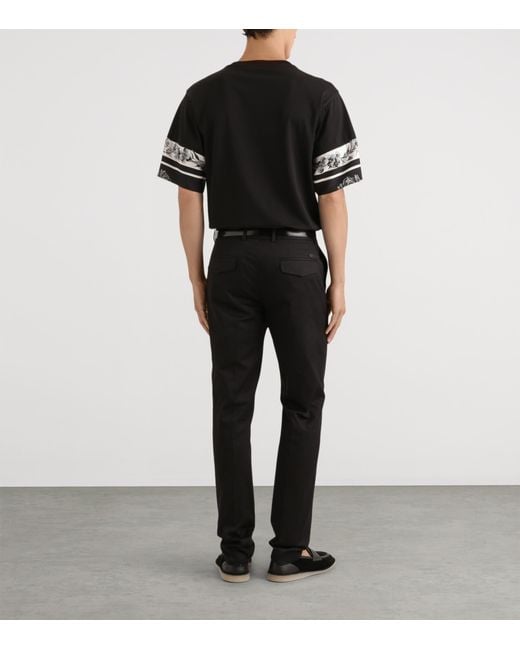 Dolce & Gabbana Black Cotton-Silk Graphic T-Shirt for men