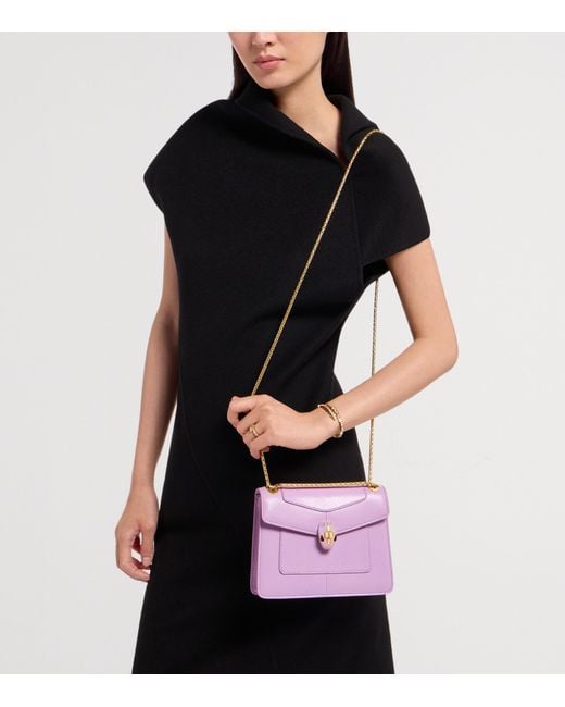 BVLGARI Purple Small Leather Serpenti Forever Day-To-Night Shoulder Bag