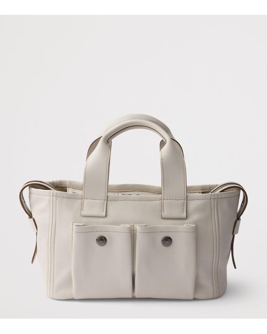 Prada Gray Medium Leather Route Tote Bag