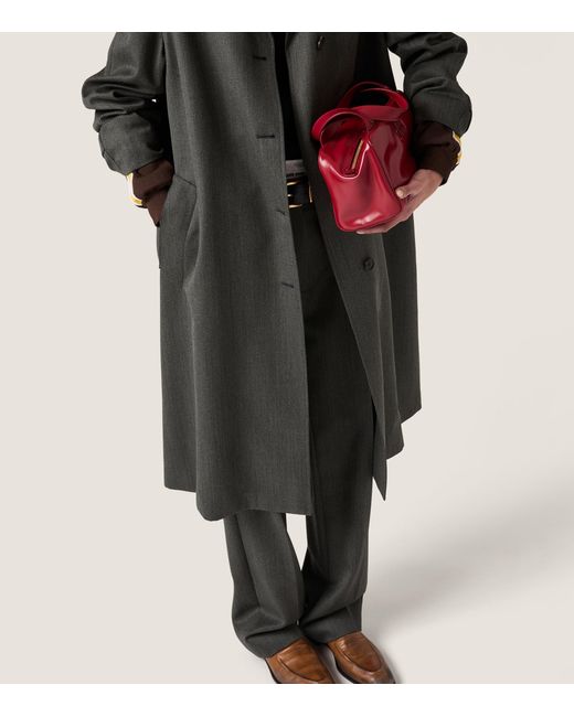 Miu Miu Black Wool Contrast-Collar Coat