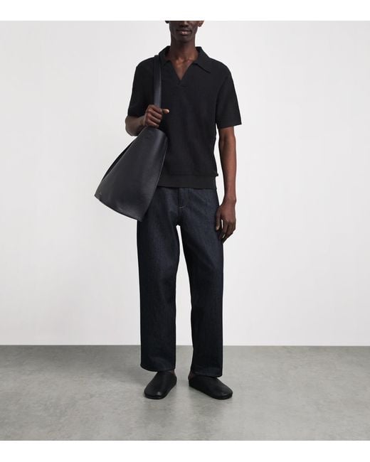 Wax London Black Cotton-Blend Siena Polo Shirt for men