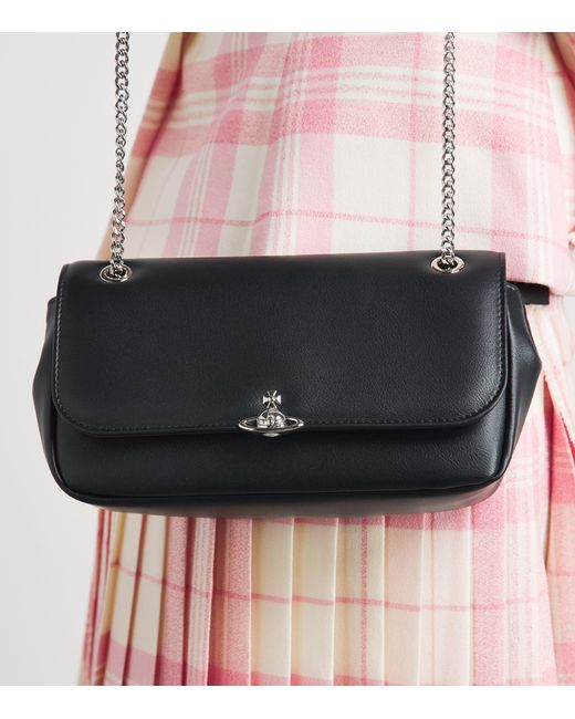 Vivienne Westwood Black Chain Wallet Cross-Body Bag