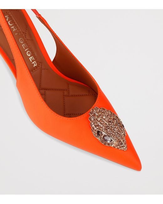 Kurt Geiger Red Leather Eagle Slingback Pumps