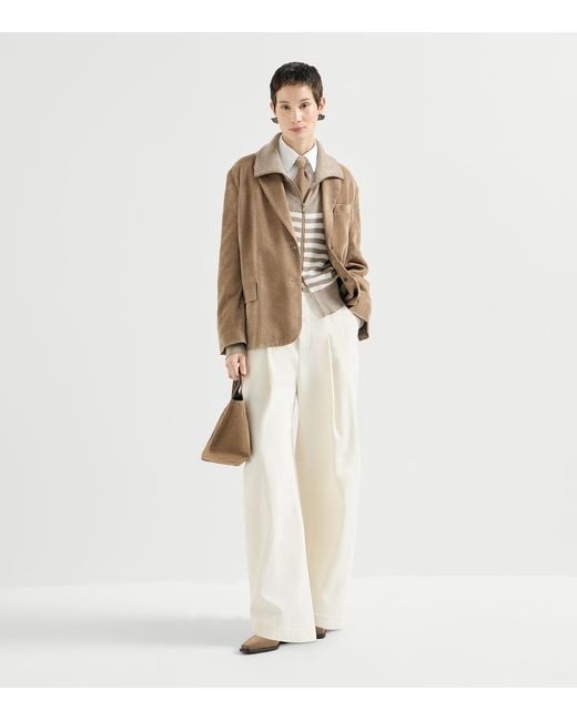 Brunello Cucinelli Multicolor Rib-Knit Stripe Cardigan