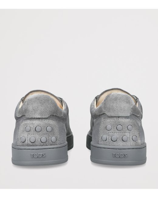 Tod's Gray Suede Allacciata Cassetta Sneakers for men