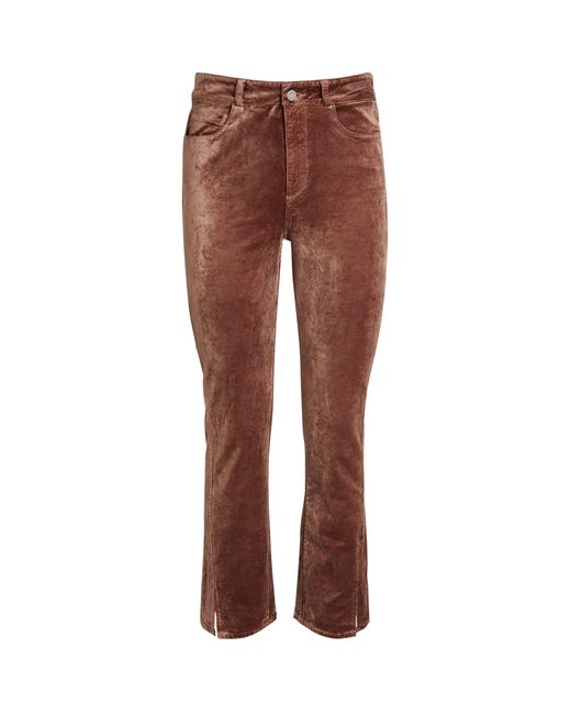 PAIGE Velvet Cindy High-rise Straight Jeans in Brown | Lyst UK