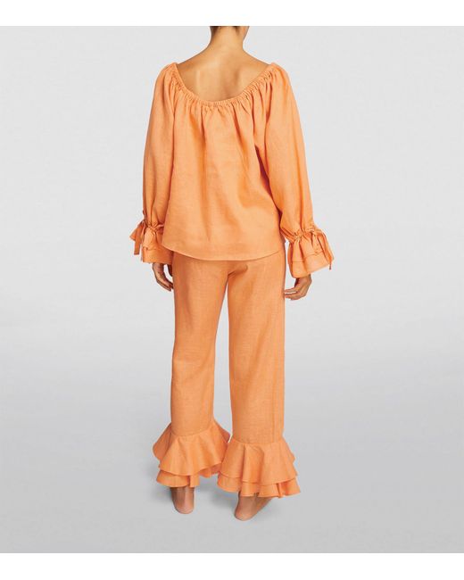 Sleeper Orange Linen Cha-cha Pyjama Set