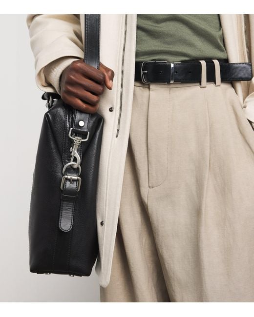 Officine Creative Black Leather Jules Briefcase for men