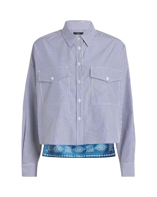 Weekend by Maxmara Blue Cotton Cropped Shirt