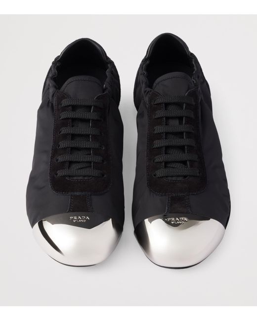 Prada Black Suede-Re-Nylon-Metal Collapse Sneakers