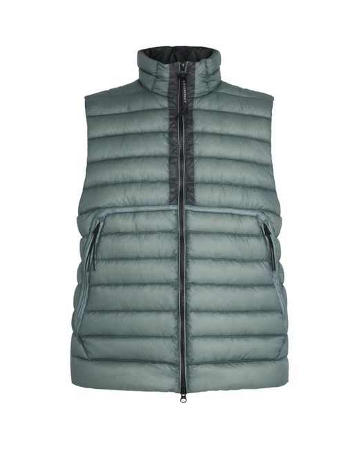 C P Company Green D.D. Shell Quilted Down Gilet for men