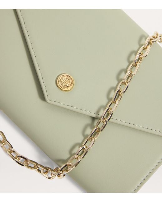 Harrods Green Smooth Leather Chain Wallet