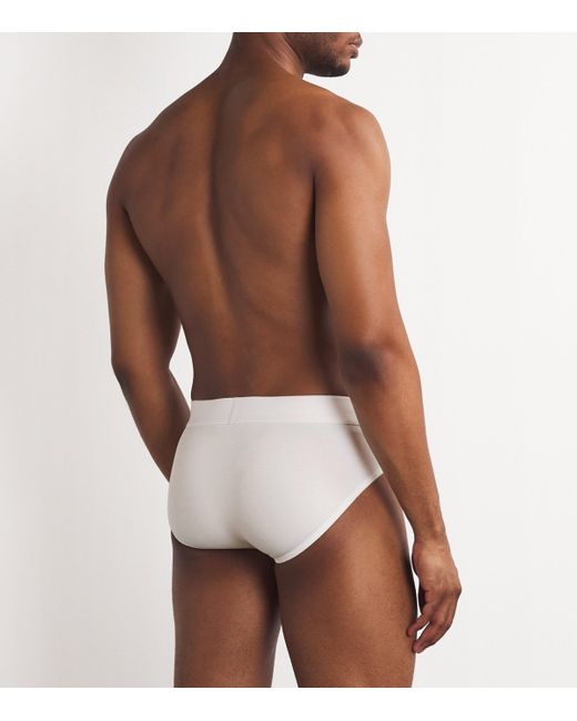 Skims White Stretch-Cotton Briefs for men