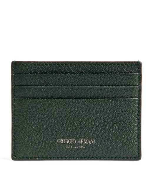 Giorgio Armani Green Leather Card Holder for men