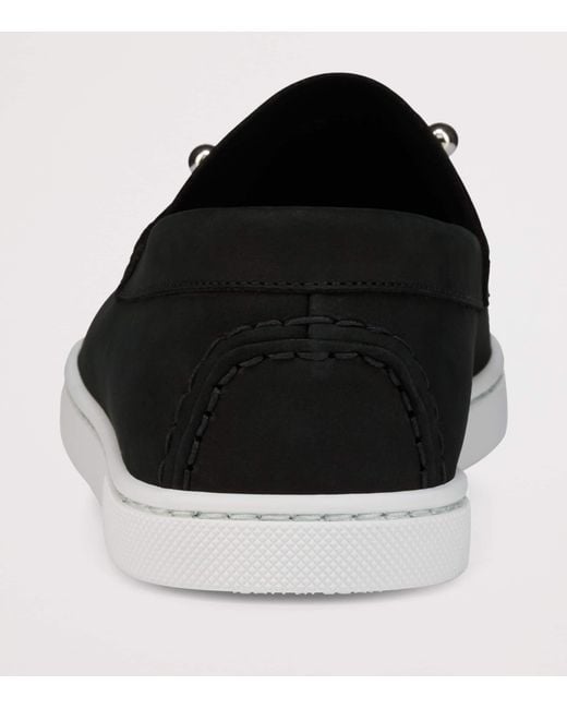 Christian Louboutin Black Chambeliboat Donna Leather Boat Shoes