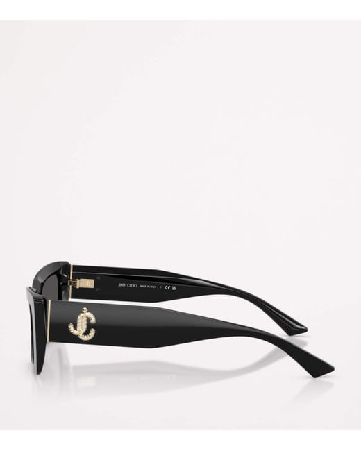 Jimmy Choo Black Cat Eye Logo Sunglasses