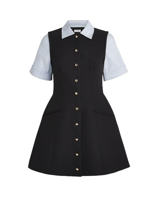 black western dresses for women Palma Collared Midi Dress in Knit- Black main image 1