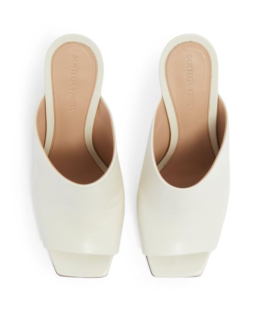 Bottega Veneta White Leather Knot Mules 90