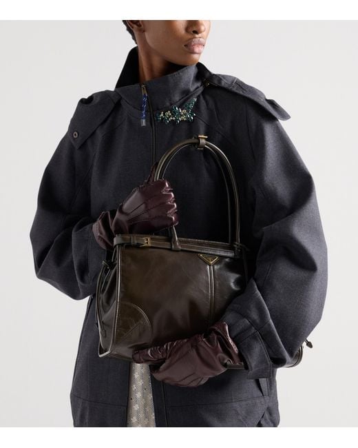 Prada Black Large Leather Bonnie Shoulder Bag
