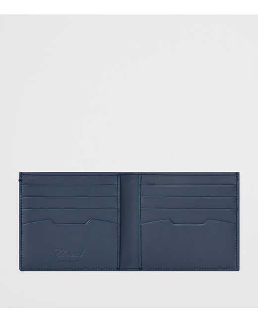 Chopard Blue Small Leather Racing Bifold Wallet for men