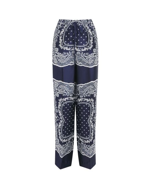 Sandro Blue Paisley Print Trousers