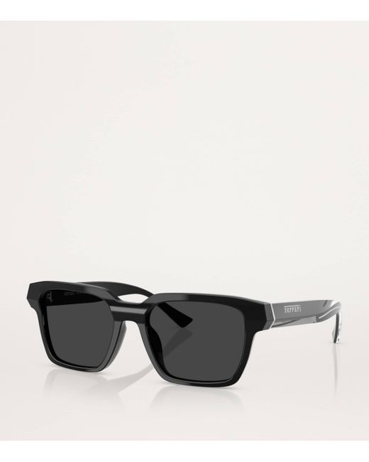 Ferrari Black Acetate Square Polarised Sunglasses