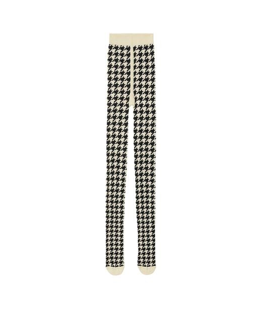 Burberry Black Wool-blend Houndstooth Tights
