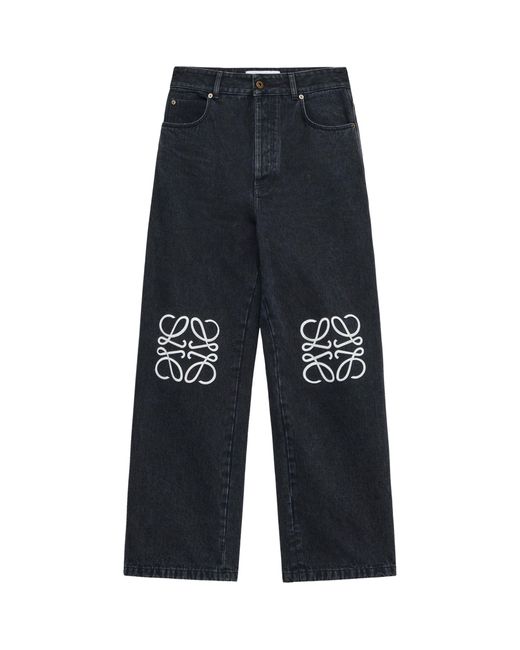 Loewe Black Anagram Baggy Jeans for men